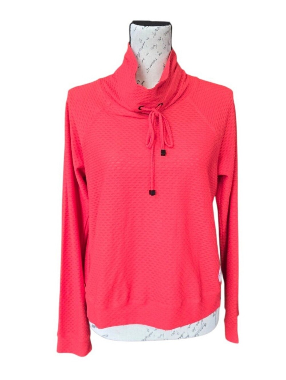 Koral X SoulCycle Pump Cowl Pullover Coral Long Sleeve Top M